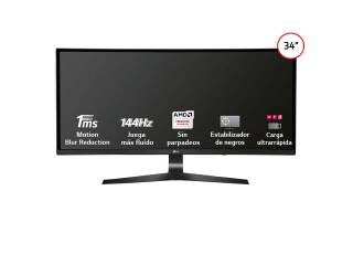 Monitor Gamer LG 34 34UC79GB Curvo 144hz Ips Ultrawide Full Hd Amd FreeSync Aspecto 21:9 Hdmi y DisplayPort Vesa 100x100