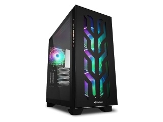Gabinete Gamer Sharkoon Elite Shark Ca300t Rgb 4 Fan 120mm 2 Vidrio Templado Laterales Negro