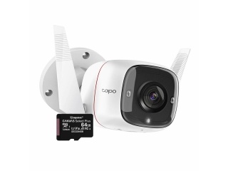 Camara De Seguridad Ip Wifi Tp-link Tapo C310 3Mp Vision Nocturna Exterior Incluye Memoria MicroSD 64Gb C10