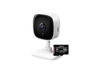 Camara De Seguridad Ip Tplink Tapo C100 + MicroSD 128Gb Full Hd 1080p Wifi Cloud Interior Infrarrojo