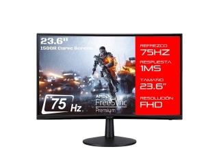 Monitor Gamer ACER 24 Nitro Ed240q Bi Curvo Fhd  Amd FreeSync Panel Va 75Hz 1ms Vga Hdmi Compatible Con Vesa 100x100