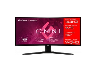 Monitor Gamer Viewsonic 34 Vx3418-2kpc Curvo 144Hz Wqhd Panel Va 1ms Hdmi y Dp