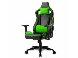 Silla Gamer Sharkoon Elbrus 2 Verde Regulable 180 Grados Soporta 150kg De Cuero Sintetico