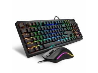 Combo Teclado Mecanico y Mouse Sharkoon Skiller Sgb30 Rgb Gaming Bundle Swich Huano Red Idioma Ingles