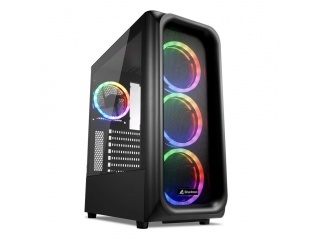 Gabinete Gamer Sharkoon Tk5m Rgb 4 Fanes 120mm 4 Puertos Vidrio Templado
