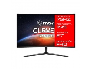 Monitor Gamer MSI 27 Optix G274cv 75Hz Curvo 1Ms Full Hd 1080p Panel Va Amd FreeSync 2x Hdmi 1x Dp Vesa 100x100mm