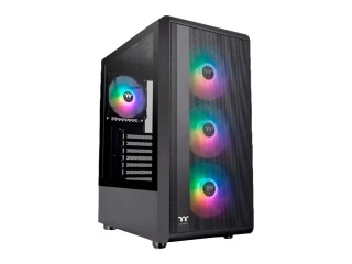 Gabinete Gamer Thermaltake S200 Tg Argb 3 Fanes Mid Tower 4 Puertos Atx Vidrio Templado Negro