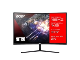 Monitor Gamer ACER 31.5 Nitro Ei322qur Curvo 2K 2560 x 1440 Panel Va 165Hz 1ms Hdmi Dp AMD FreeSync Vesa 75x75 Parlantes
