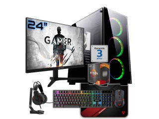 PC Gamer AMD Ryzen 5 5600GT (6 N�cleos) - RAM 32Gb - Ssd 1Tb - Monitor 24" 100Hz - Wifi/Bt Combo Accesorios Windows