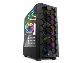 Gabinete Gamer SHARKOON HEX Rgb + 6 Fanes Rgb 120mm Lateral Vidrio Templado