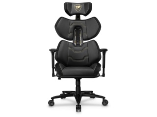 Silla Gamer COUGAR Terminator Elite Soporta Hasta 135Kg Regulable Reclinable 150 Grados Almohadones Gold