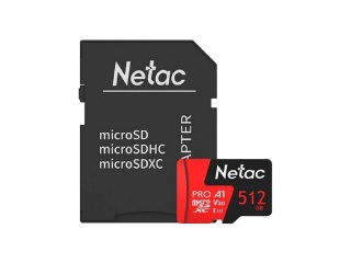 Memoria Micro SD NETAC 512Gb P500 Pro 100Mb/s C10 + Adaptador