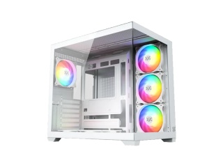 Gabinete Gamer XYZ TESSERACT X 50 + 6 Fanes 120mm ARGB Usb y Audio Frontal Blanco