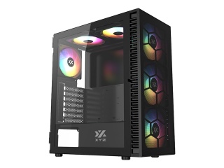 Gabinete Gamer XYZ MAVERICK MESH + 6 Fanes 120mm ARGB Usb y Audio Frontal Negro