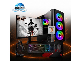 PC Gamer AMD Ryzen 3 5300G - RAM 32Gb - Ssd 1Tb - Monitor 24" 120Hz - Wifi/Bt Combo Accesorios Windows