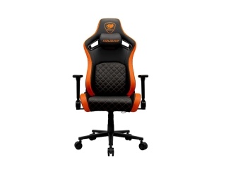 Silla Gamer COUGAR Defender Orange Regulable 155 Grados Soporta Hasta 120kg Material Cuero Sintetico