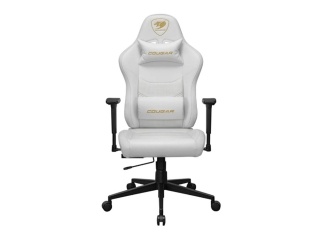 Silla Gamer COUGAR Pryme White Regulable 115 Grados Soporta Hasta 120kg Material Cuero Sintetico