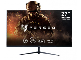 Monitor Gamer PERSEO 27 HERMES 2K 200hz 1ms Panel Ips 2k Qhd FreeSync Hdmi Dp Compatible Con Vesa 100x100 Parlantes