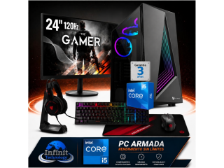 PC Gamer INTEL Core i5 12400F - ARC B570 10Gb - RAM 16Gb - 1Tb - WiFi+Bluetooth - Monitor 24" 120Hz - Accesorios