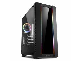 Gabinete Gamer Sharkoon Elite Shark Ca200g Argb 1 Fan 120mm Hub 8 Port Lateral y Frente Vidrio Templado Con Bisagras