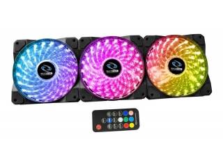 VENTILADOR KIT RAIDMAX 3 EN 1 NVA120R3 RGB 120MM CONT REMOTO