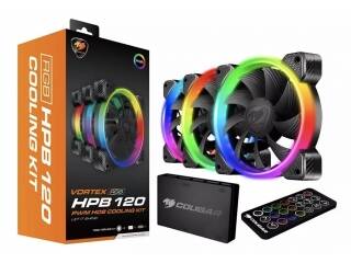 KIT DE 3 FANES COUGAR VORTEX RGB HPB COOLING GAMER 120MM CON CONTROL