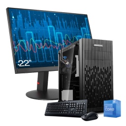 Equipo PC INTEL Core i5 12400 12va Gen - 16Gb - Ssd 512Gb - Wifi/Bt - Monitor 22" - Windows 11 Pro - Accesorios