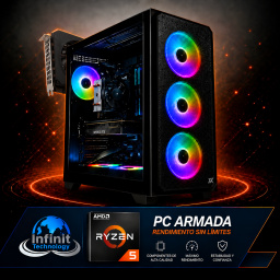 PC Gamer AMD Ryzen 5 5500 - RX 7600 8G - RAM 32Gb - Ssd Nvme 1Tb - WiFi + Bluetooth - Windows 11