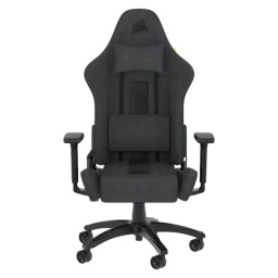 Silla Gamer CORSAIR TC100 Fabric Relaxed Soporta Hatsa 120Kg Regulable Renclinable 160 Grados Almohadones Negro y Gris