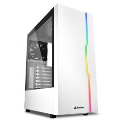 Gabinete Gamer Sharkoon Slider Rgb 1 Fan 120mm Lateral Vidrio Templado Blanco