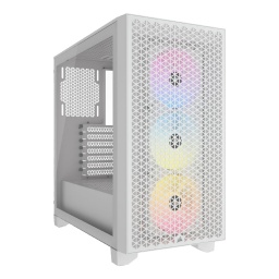 Gabinete Gamer CORSAIR 3000D ARGB Airflow 3 Fanes AR120 Argb CC-9011256-WW Blanco