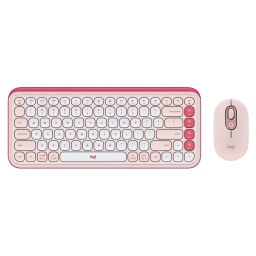Combo LOGITECH Pop Icon Inalambrico Teclado y Mouse Rosa Usb 920-013053