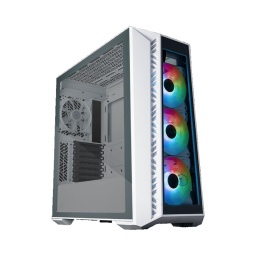 Gabinete Gamer COOLER MASTER Masterbox 520 Mesh + 3 Fanes ARGB Atx Con Lateral De Vidrio Templado Blanco