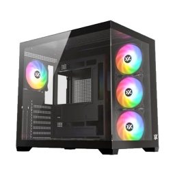 Gabinete Gamer XYZ TESSERACT X 50 + 6 Fanes 120mm ARGB Usb y Audio Frontal Negro
