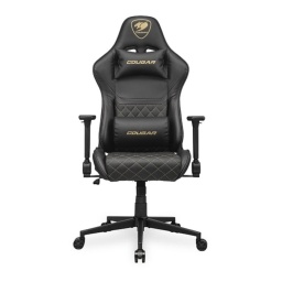 Silla Gamer COUGAR Armor One V2 Gold Regulable 155 Grados Soporta Hasta 120kg Material Cuero Sintetico