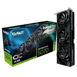 Tarjeta De Video PALIT RTX 5070 12Gb Gddr7 Infinity 3 OC 3X Fanes Hdmi Dp Pci-e 5.0 192bits