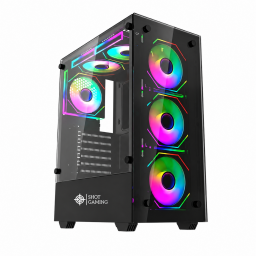 Gabinete Gamer SHOT GAMING SHOT-SUP-8012-4C Atx + 4 Fanes 120mm Argb Con Frente y Lateral De Vidrio Templado
