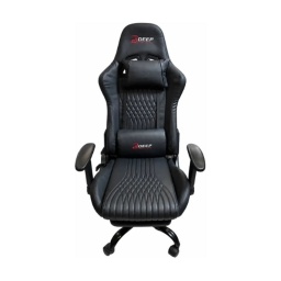 Silla Gamer DEEP Ergonomica Regulable 155 Grados Soporta Hasta 158kg Apoya Pies Material Cuero Sintetico Negra