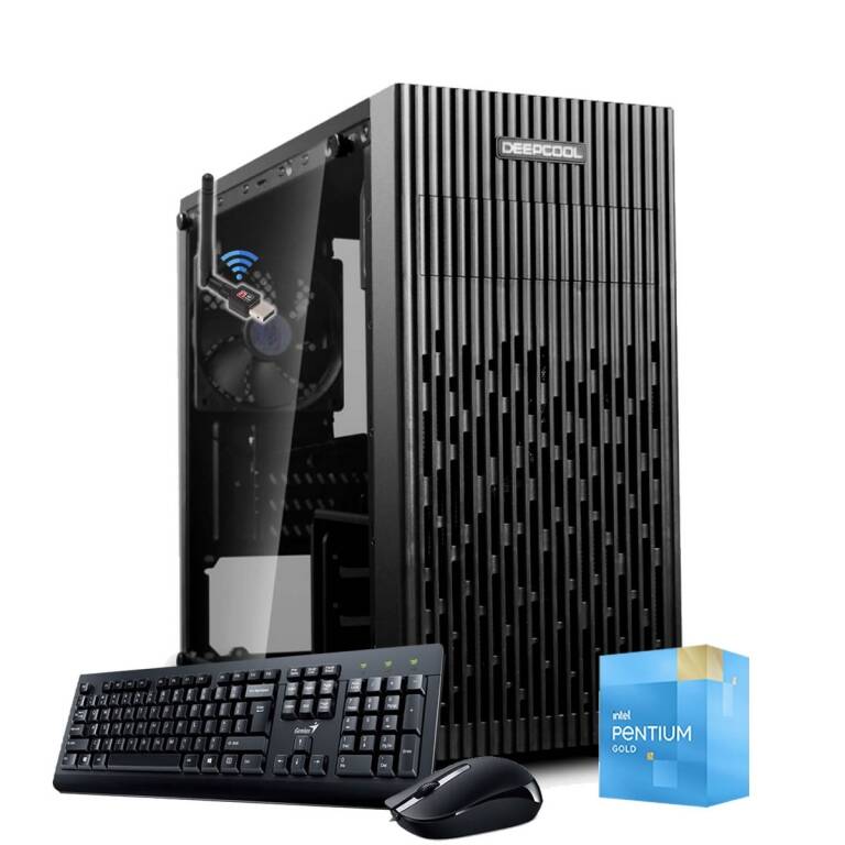 Equipo PC INTEL Pentium G7400 12va Gen - 8Gb - Ssd 240Gb - WifiBt - Windows 11 Pro - Teclado Mouse y Parlantes