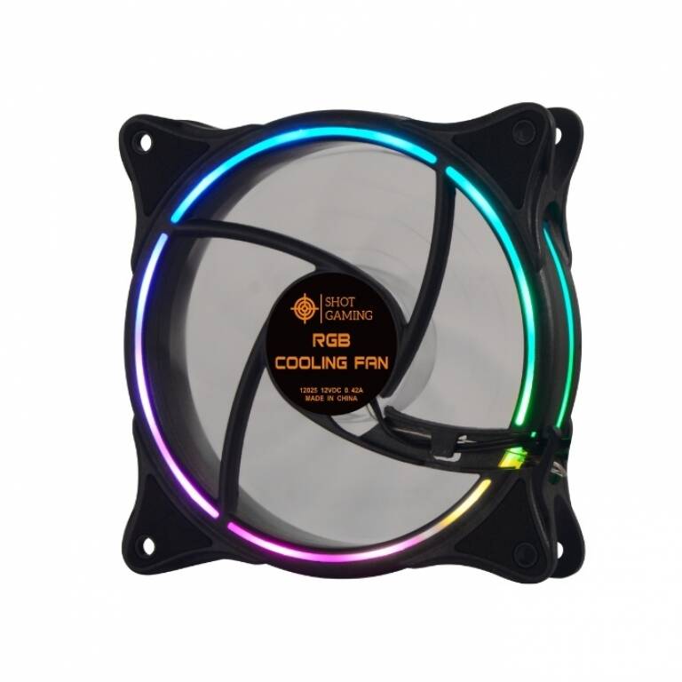 Fan Cooler Shot Gaming 120mm Led Rgb Para Gabinete