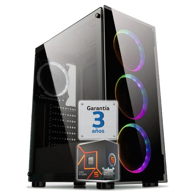 PC Gamer AMD Ryzen 5 8500G Ram 16Gb Ddr5 Ssd Nvme 1Tb Video Radeon 760m Dp Hdmi Wifi Win11 64bit Espa�ol Juegos
