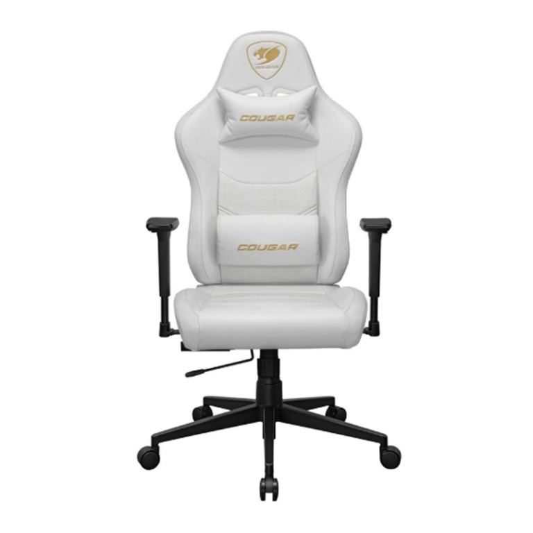 Silla Gamer COUGAR Pryme White Regulable 115 Grados Soporta Hasta 120kg Material Cuero Sintetico
