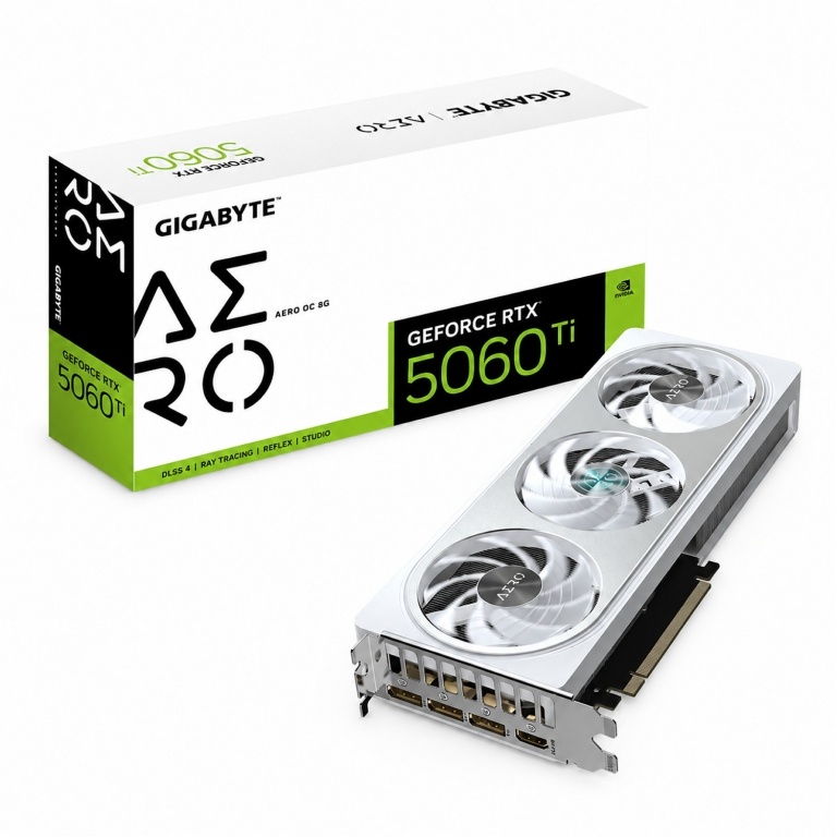 Tarjeta De Video GIGABYTE RTX 5060Ti 8Gb Gddr7 AERO OC Hdmi Dp Nvidia GeForce Pci-e 5.0 128bits