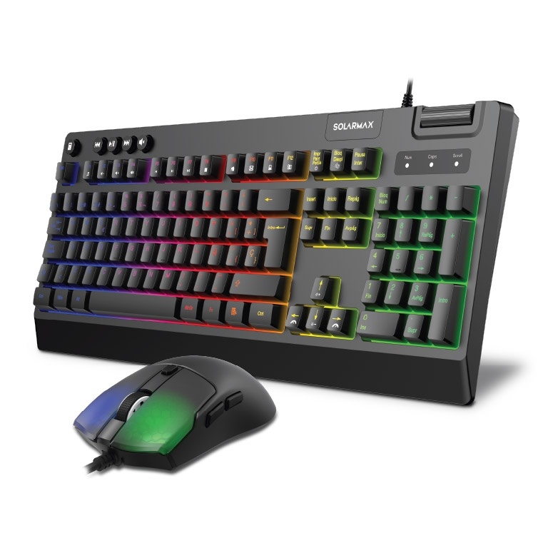 Combo Gamer SOLARMAX GC2P8200 Teclado + Mouse RGB 7200 DPI RGB Membrana