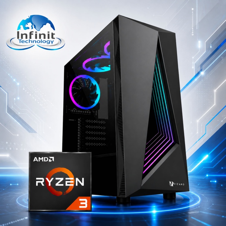PC Gamer AMD Ryzen 3 5300G - RAM 8Gb - Ssd 256Gb - Video AMD Radeon Vega 6 - WifiBt Windows 11 Pro