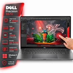 Notebook DELL Precision 5570 Intel Core i7 12800H - Rtx A1000 4Gb - 16Gb - 512Gb - Pantalla 15.6" 4k Tactil - W11 Pro