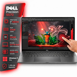 Notebook DELL Precision 5570 Intel Core i7 12800H - Rtx A1000 4Gb - 32Gb - 512Gb - Pantalla 15.6" 4k Tactil - W11 Pro