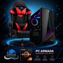 PC Gamer AMD Ryzen 5 5600GT - RAM 16Gb - Ssd Nvme 512Gb - Wifi + Bluetooth - Windows 11 - Silla Gamer Con Masajeador