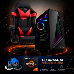 PC Gamer AMD Ryzen 7 5700G - RAM 16Gb - Ssd Nvme 512Gb - Wifi + Bluetooth - Windows 11 - Silla Gamer Con Masajeador